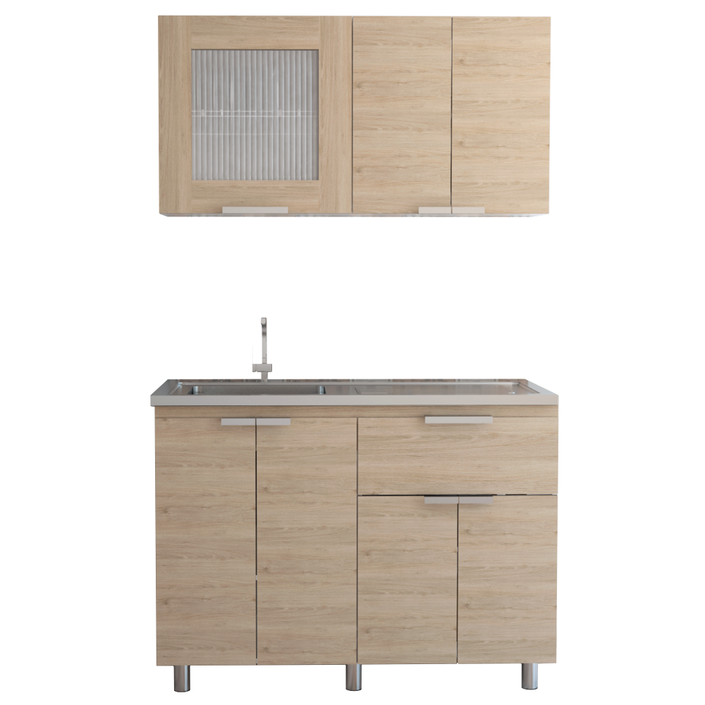 Combo Fendi, Rovere y Blanco, incluye mueble inferior y superior