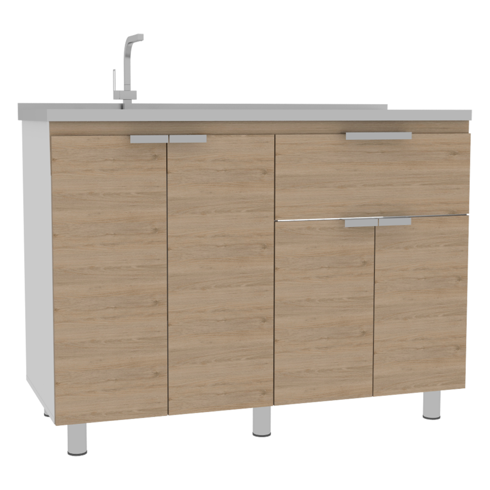 Combo Fendi, Rovere y Blanco, incluye mueble inferior y superior
