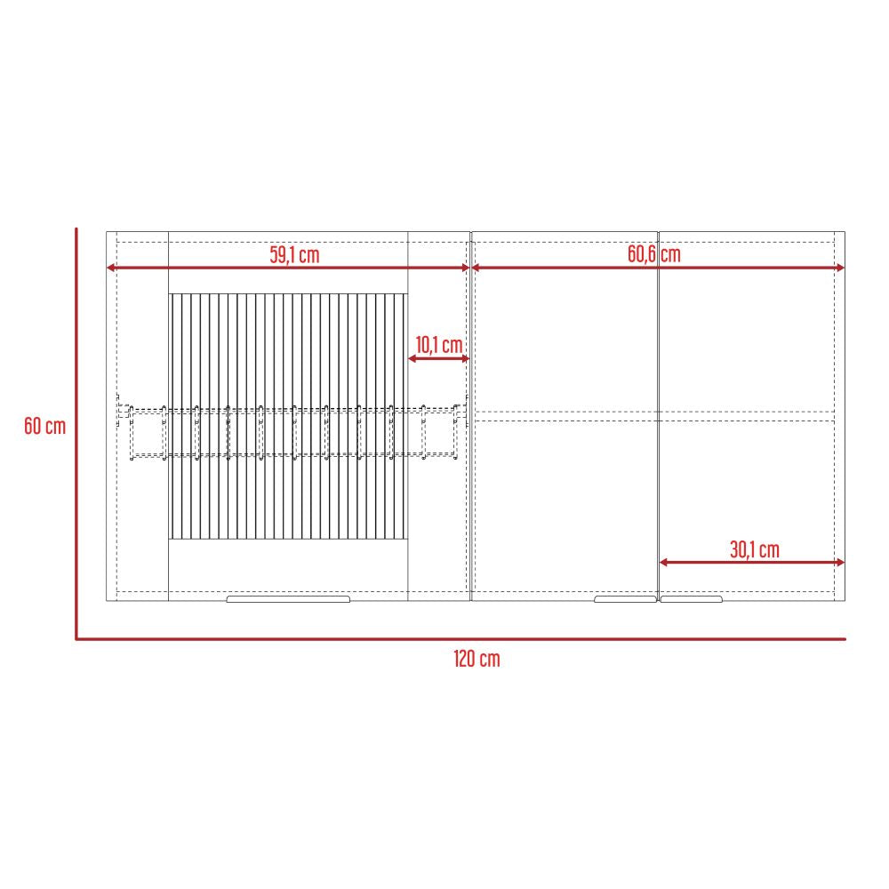 Combo Fendi, Rovere y Blanco, incluye mueble inferior y superior