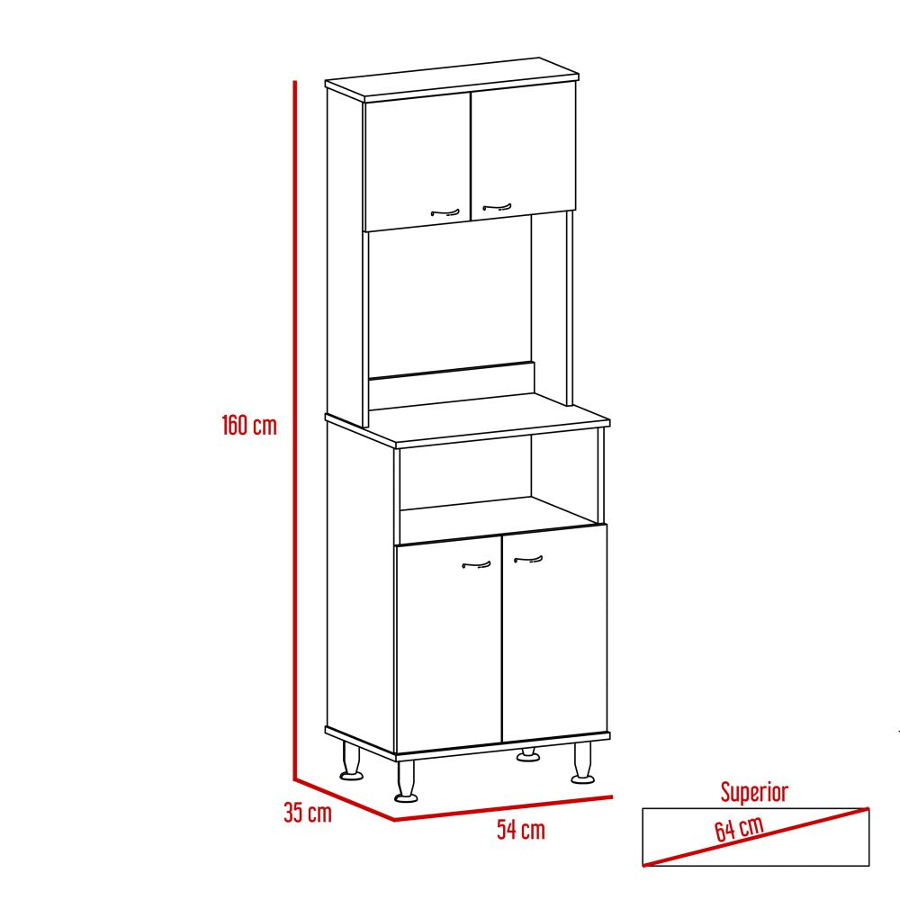 Combo Kitchen, Blanco, incluye mueble microondas y optimizador