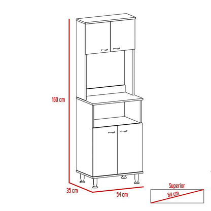 Combo Kitchen, Blanco, incluye mueble microondas y optimizador