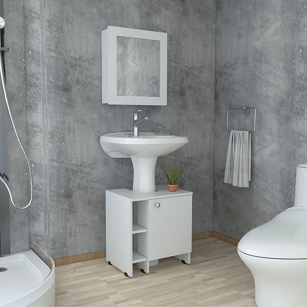 Combo Bicolor, Blanco, incluye botiquín bath 47-b y optimizador lavamanos (vista 2)