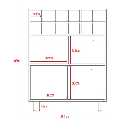 Rack + Bar Kaia Color Wengue y Miel Para Sala De Estar