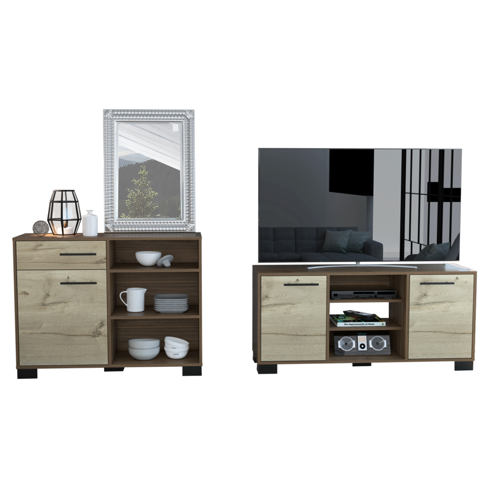 Rack + Bife Marsella Color Gales y Duna Para Sala De Estar