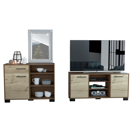 Rack + Bife Marsella Color Gales y Duna Para Sala De Estar