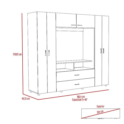 Closet Manila Z Color 200 Coñac y Blanco Para Dormitorio