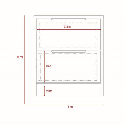 Base De Cama 2 Plazas + 2 Veladores Kaia Color Miel y Blanco Para Dormitorio