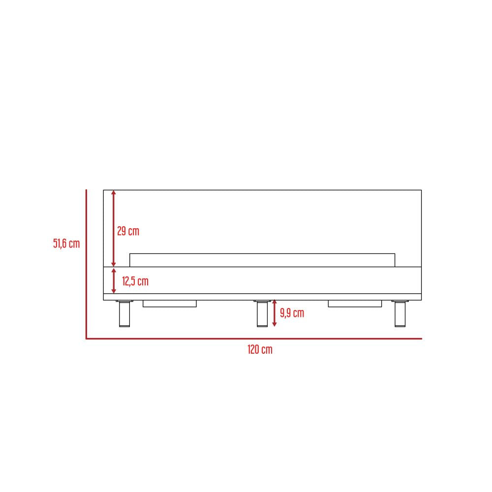 Base De Cama 1 5 Plaza + Cómoda 3C Color Kaia Miel y Blanco Para Dormitorio