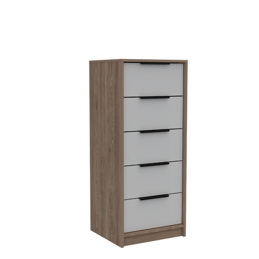 Cómoda 5C + Cómoda 3C Kaia Color Miel y Blanco Para Dormitorio