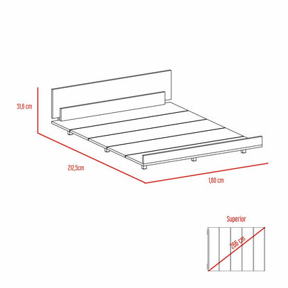 Base De Cama 2 Plazas + Closet 2 Puertas Kaia Color Wengue y Miel Para Oficina