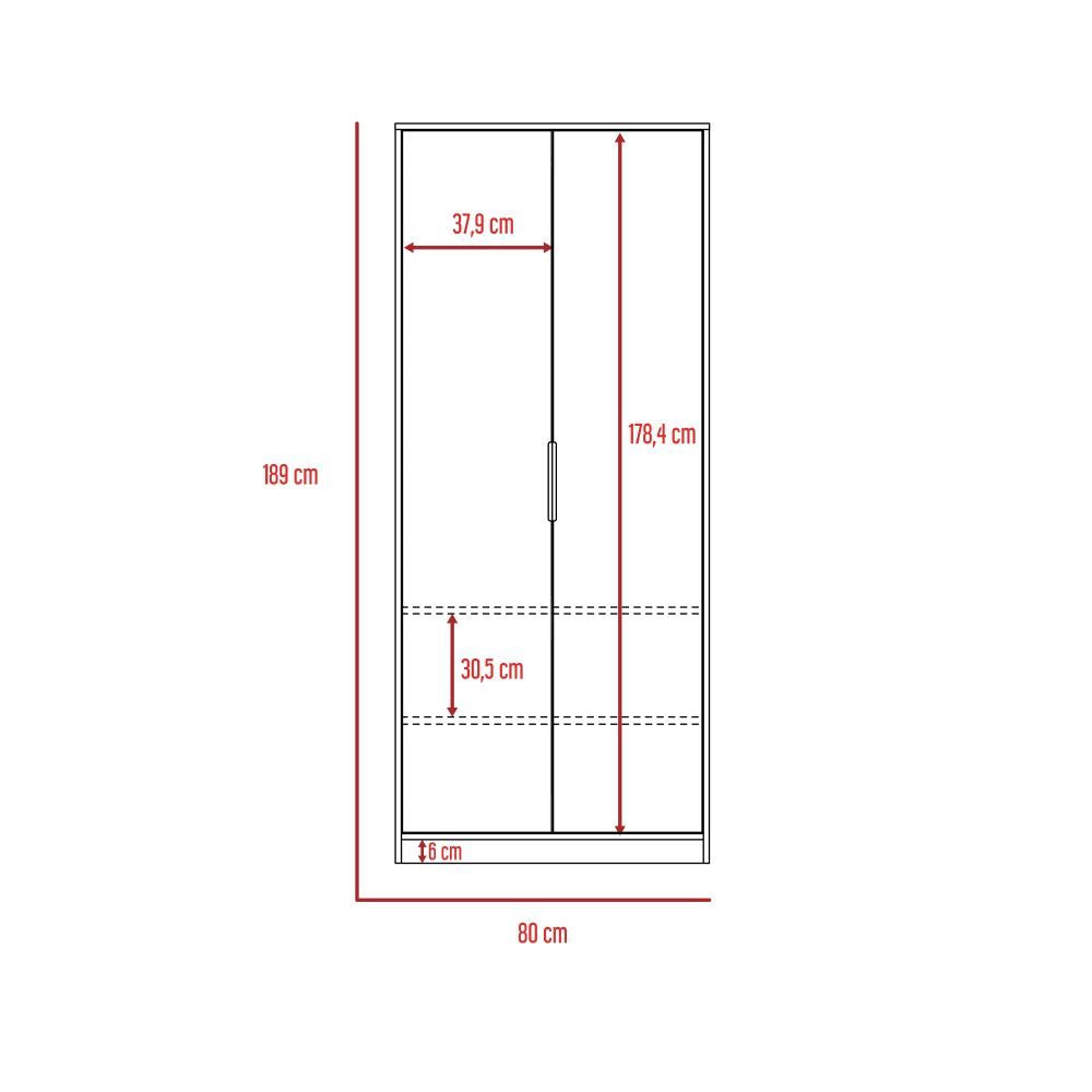 Base De Cama 2 Plazas + Closet 2 Puertas Kaia Color Wengue y Miel Para Oficina