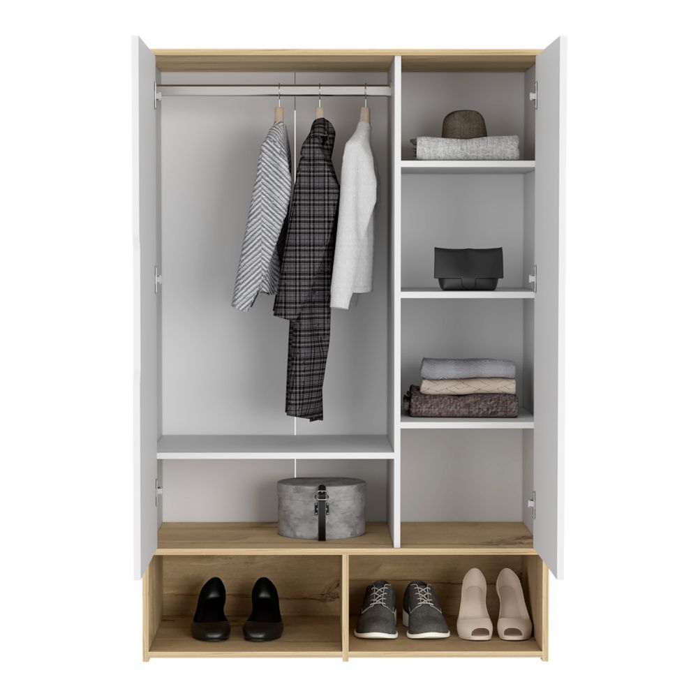 Closet Zapatero Z Color Duna y Blanco Para Dormitorio