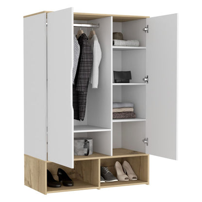 Closet Zapatero Z Color Duna y Blanco Para Dormitorio