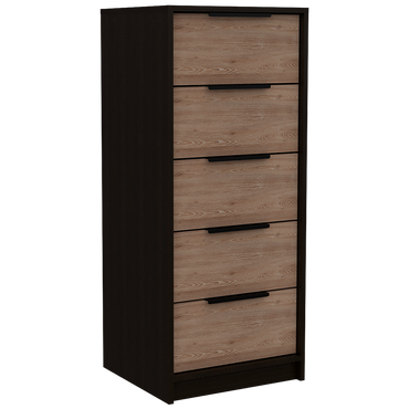 Base De Cama 1 5 Plaza + Cómoda 5C Color Kaia Miel y Blanco Para Dormitorio