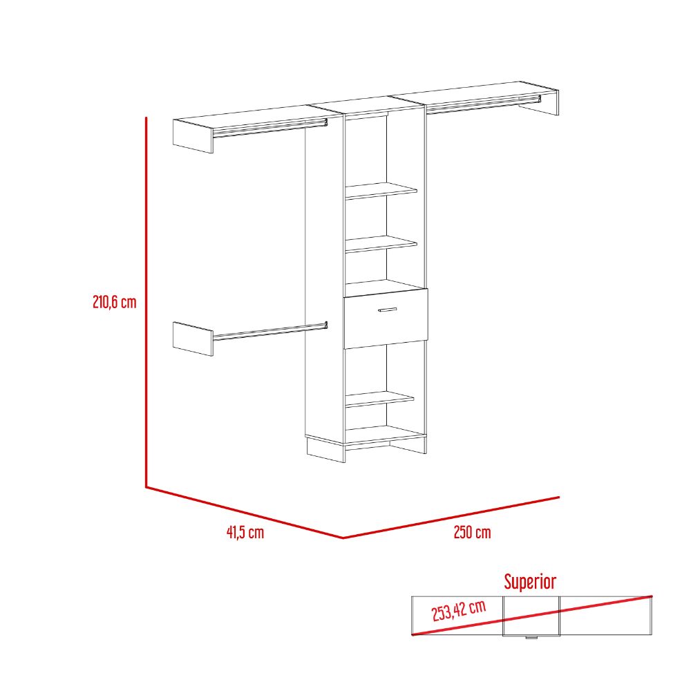 Closet Manchester Color Blanco Para Dormitorio