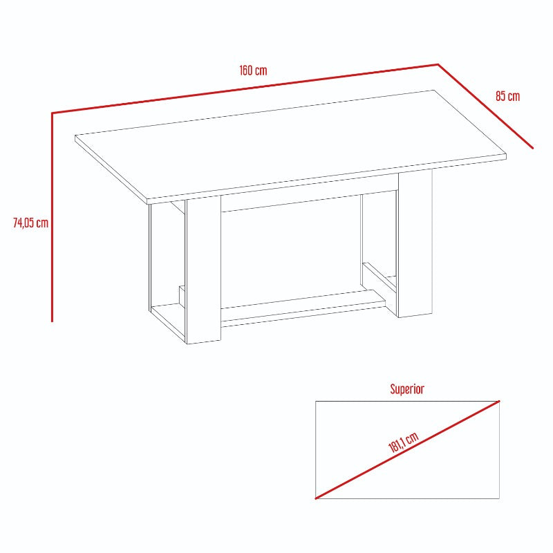 Mesa de Comedor Volterra Color Caramelo Para Sala De Estar