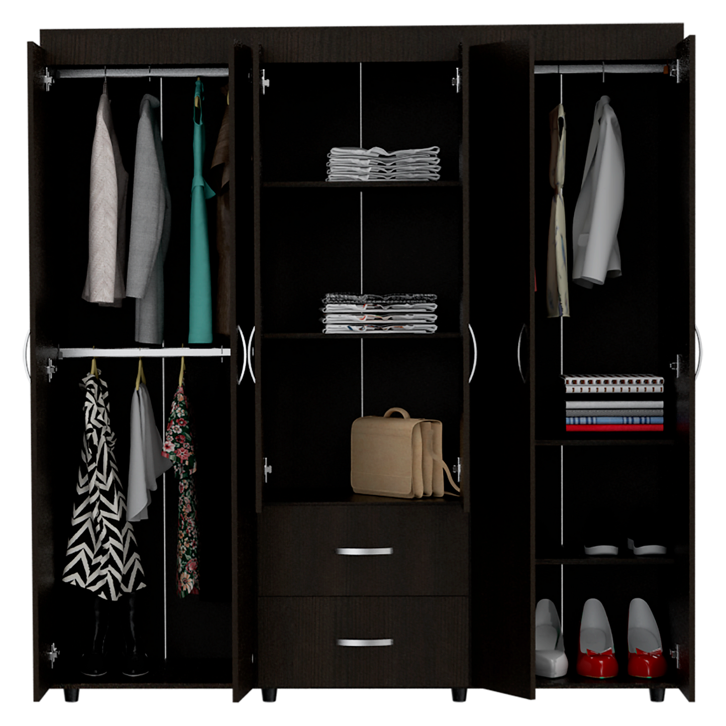 Closet Bariloche Color Wengue Negro Para Dormitorio