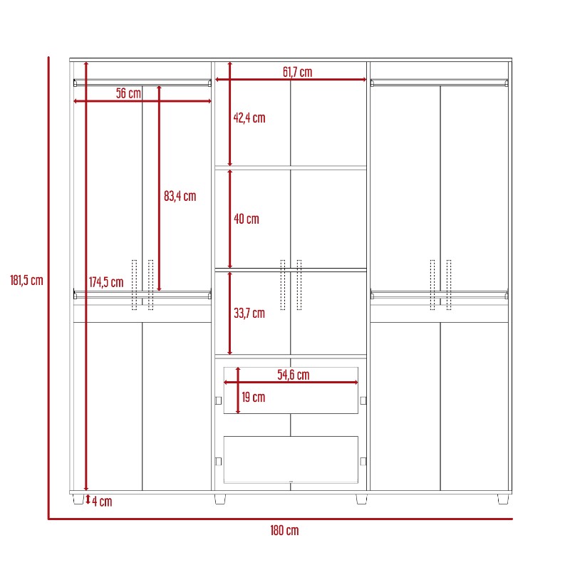 Closet Amatista Color Wengue Para Dormitorio