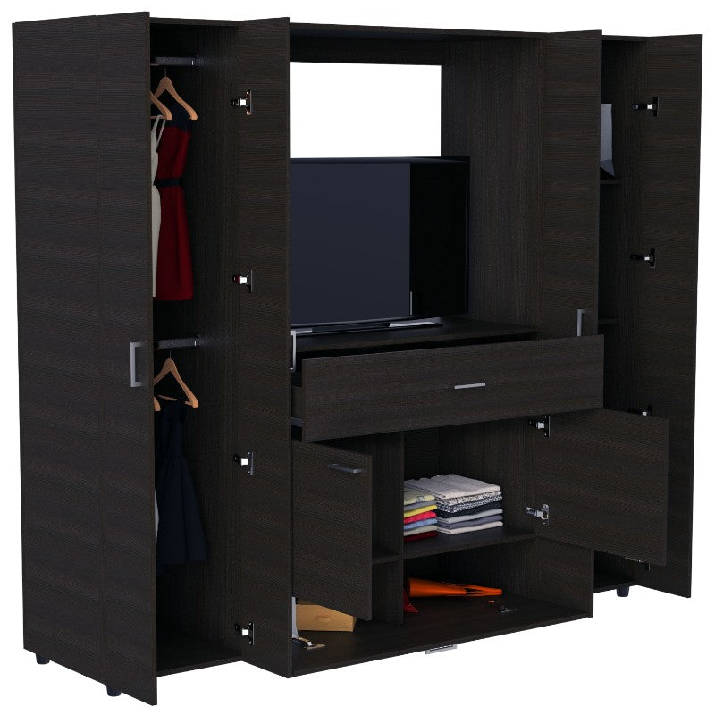 Closet Manila Z Color Wengue Para Dormitorio