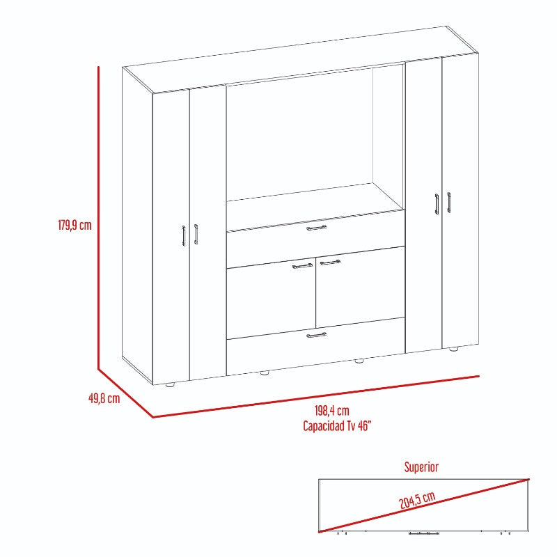 Closet Manila Z Color Wengue Para Dormitorio