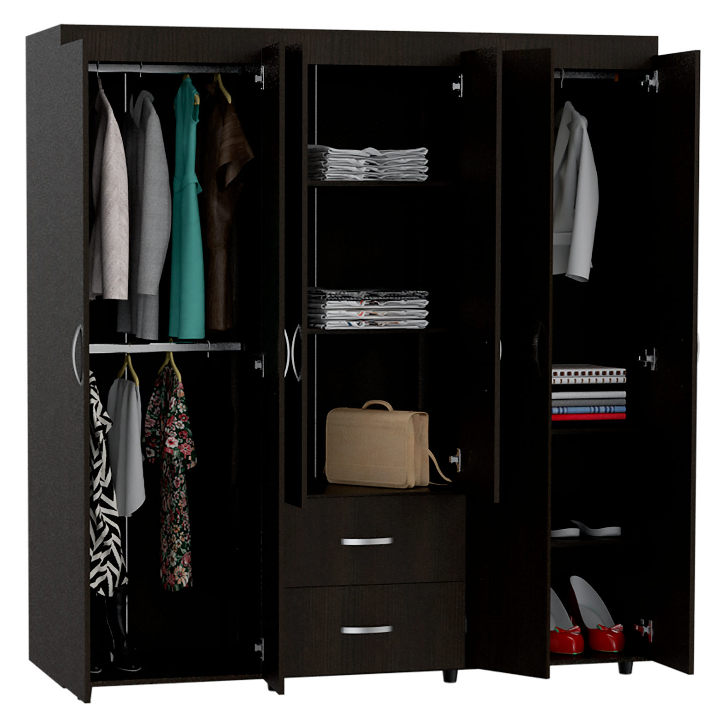 Closet Bariloche Color Wengue Negro Para Dormitorio