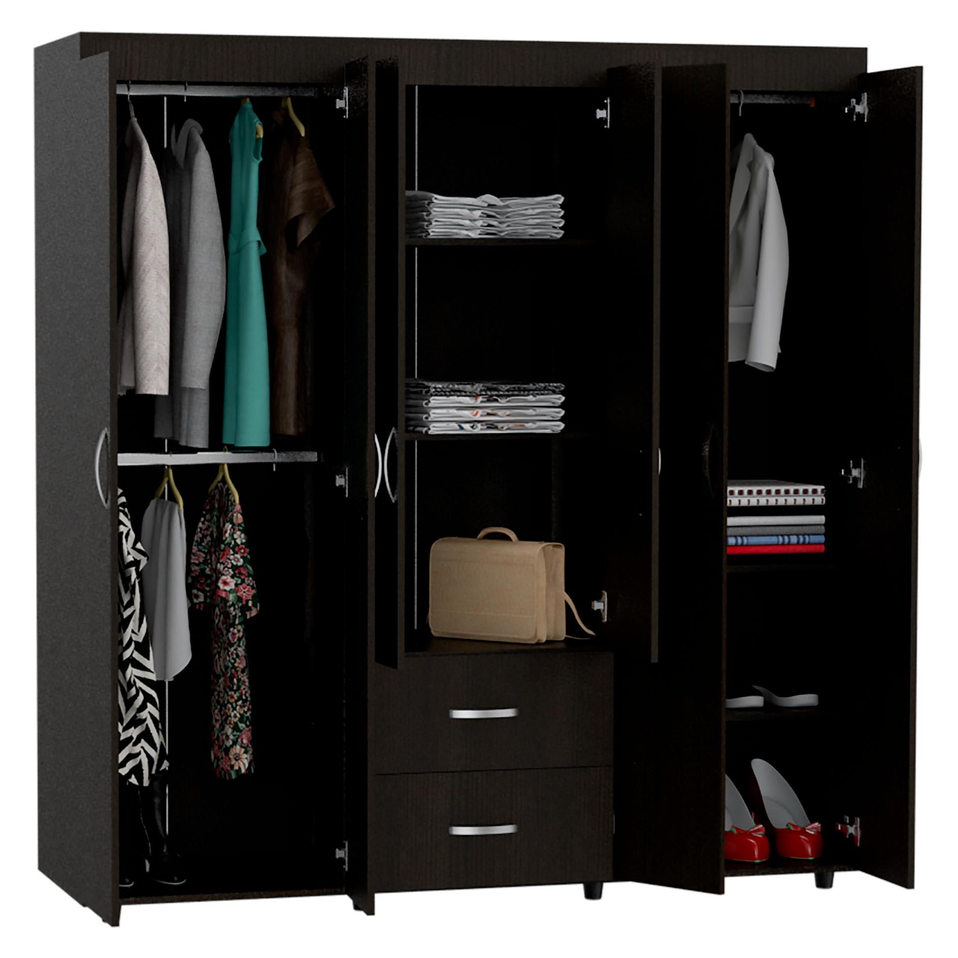 Closet Bariloche Color Wengue Negro Para Dormitorio