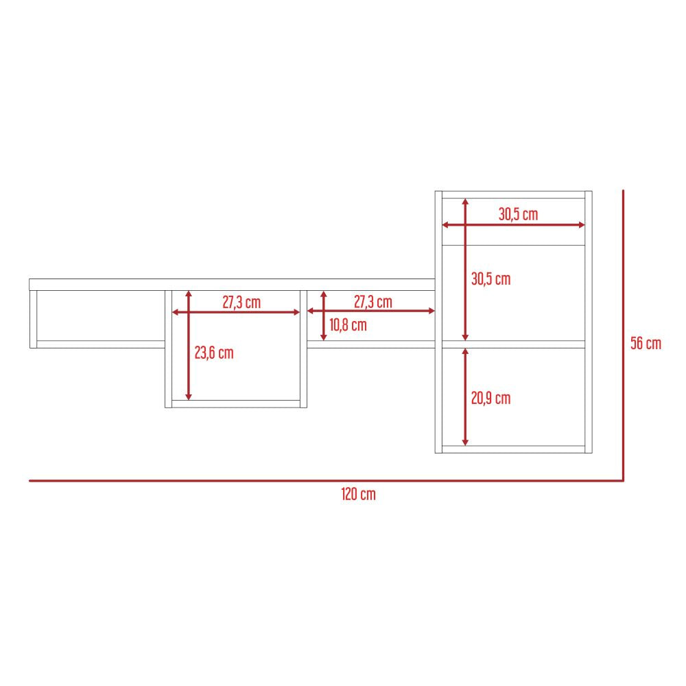 Panel TV + Repisa 1A The Wall Color Habano Para Sala De Estar