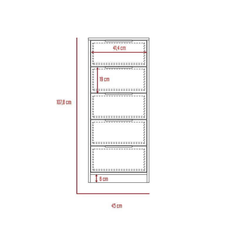 Cómoda Kaia Color Wengue y Miel Para Dormitorio