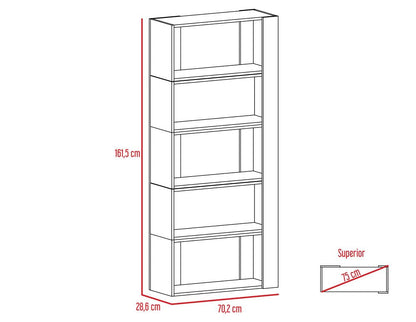 Rack Extensible + Biblioteca Cubo + Arrimo Beijing Color Coñac y Blanco Para Sala De Estar