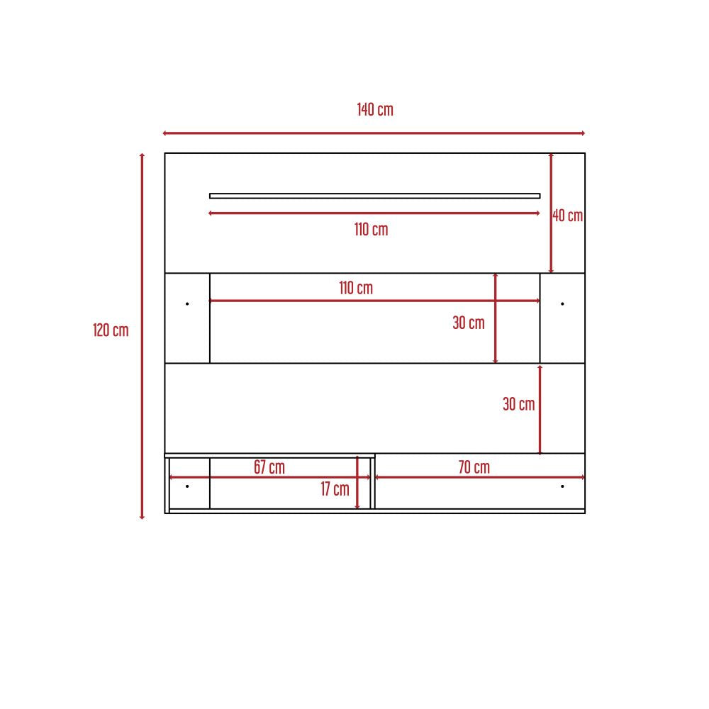 Panel TV + Arrimo + Mesa de Centro Color Coñac y Blanco Para Sala De Estar