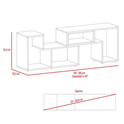 Rack Extensible + Biblioteca Cubo + Arrimo Beijing Color Wengue Para Sala De Estar