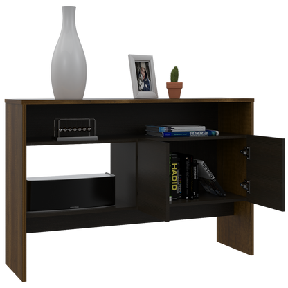 Estante TV + Arrimo + Mesa de Centro Color Caramelo y Wengue Para Sala De Estar