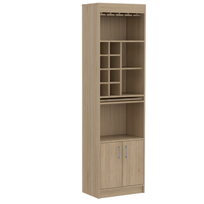 Rack TV + Bar Color Nomik Blanco y Rovere Para Sala De Estar