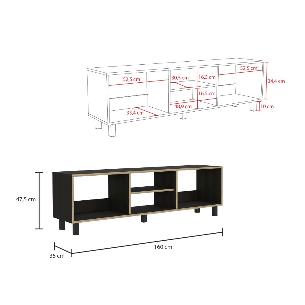 Rack TV + Mesa de Centro Wema Color Nomik Wengue y Duna Para Sala De Estar