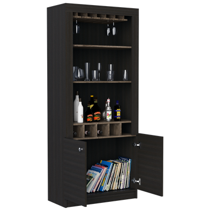 Rack TV + Mesa + Bar Color Siena Caramelo y Wengue Para Sala De Estar