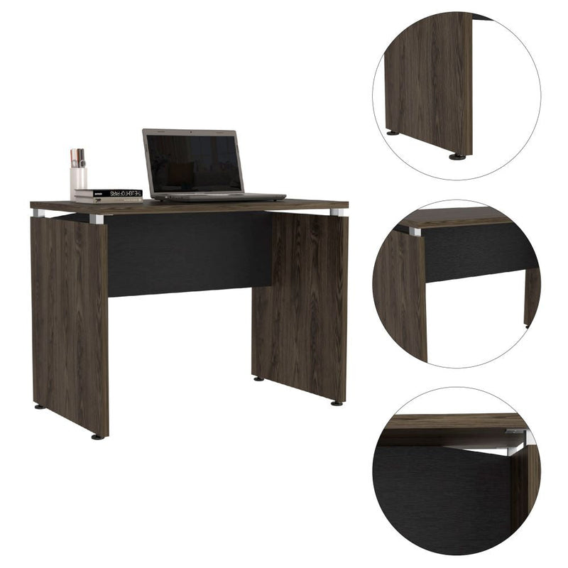 Mesa Escritorio Home Office Color Negro Soft y Coñac Para Oficina