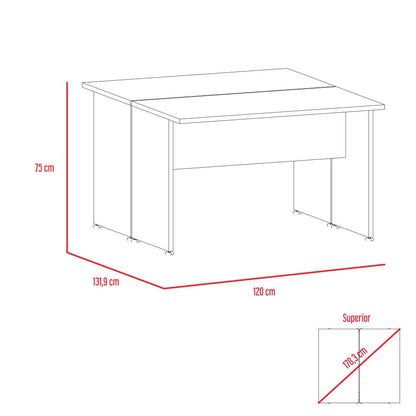Mesa Escritorio Doble Home Office Color Negro Soft y Coñac Para Oficina