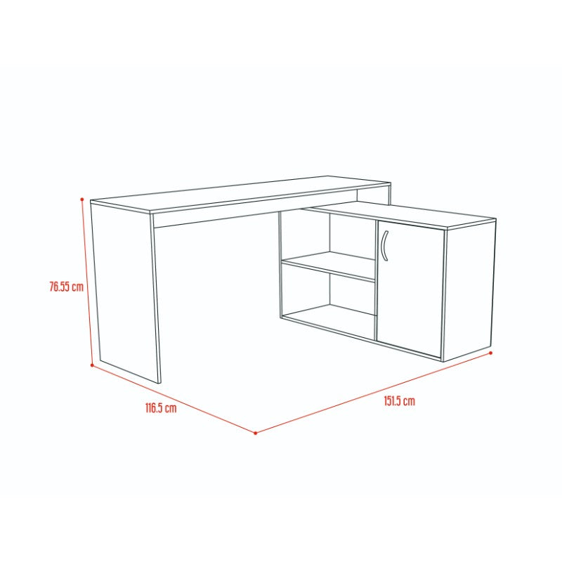 Escritorio Axis Color Wengue y Artico Para Oficina