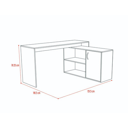 Escritorio Axis Color Wengue y Artico Para Oficina
