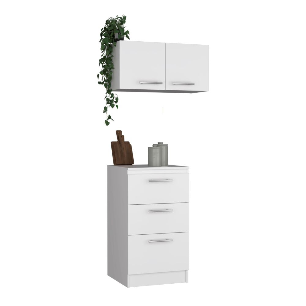 Combo Manchester, Blanco, incluye mueble inferior y mueble sobre campana