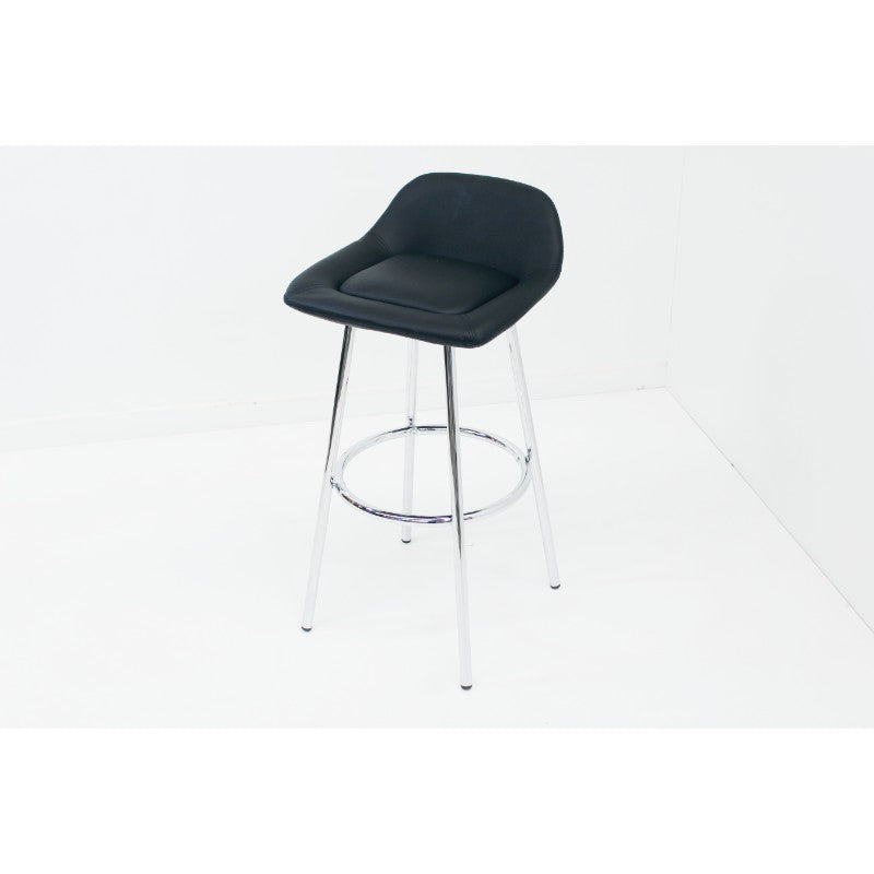 Silla Bar Serena Color Negra y Aluminio Para Sala De Estar