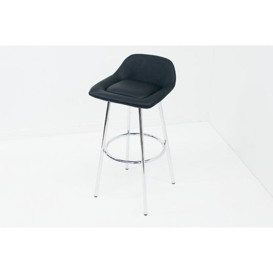 Silla Bar Serena Color Negra y Aluminio Para Sala De Estar