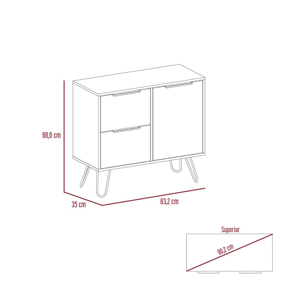 Cómoda Doble Concept D Color Duna y Wengue Para Dormitorio