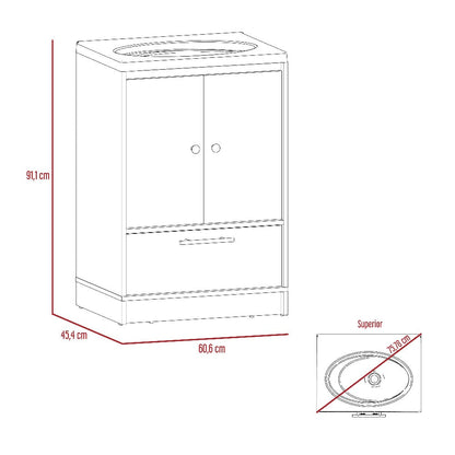 Mueble Optimizador Lavamanos Color Bath Bi Color Para Baño