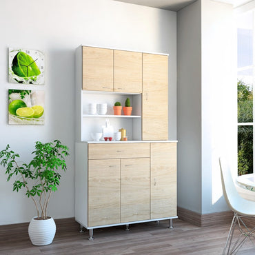 Mueble de Cocina Kitchen Color Blanco y Rovere Para Cocina