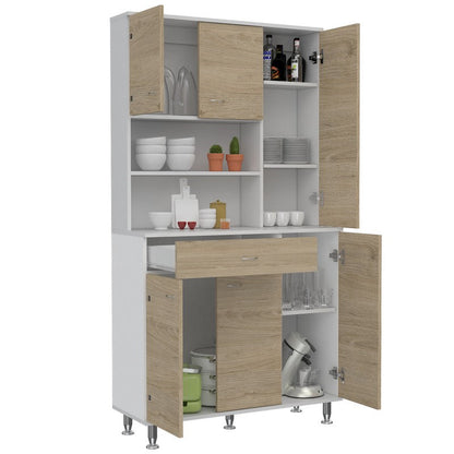 Mueble de Cocina Kitchen Color Blanco y Rovere Para Cocina