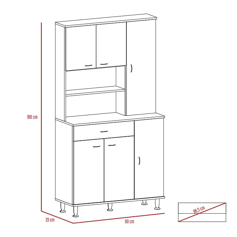 Mueble de Cocina Kitchen Color Blanco y Rovere Para Cocina