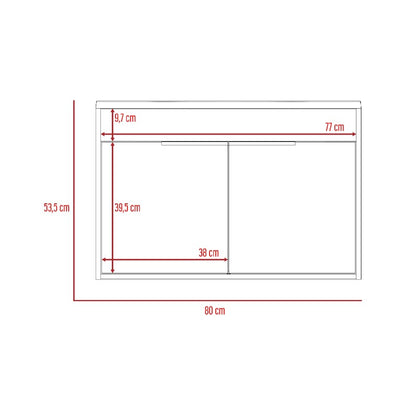 Mueble Lavamanos Flotante Carter 80 Duna y Blanco Color Para Baño