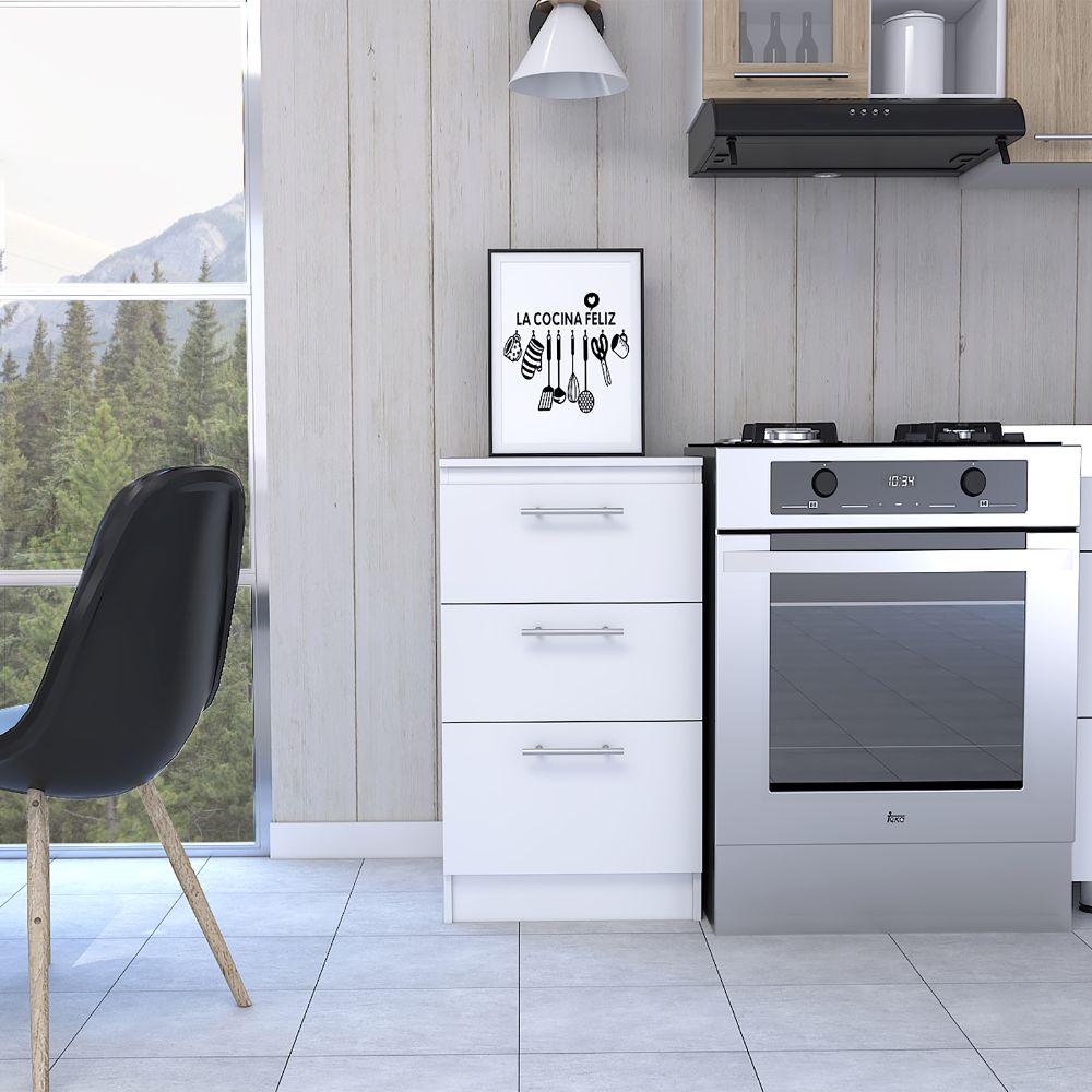 Mueble Inferior Manchester Color Blanco Para Cocina