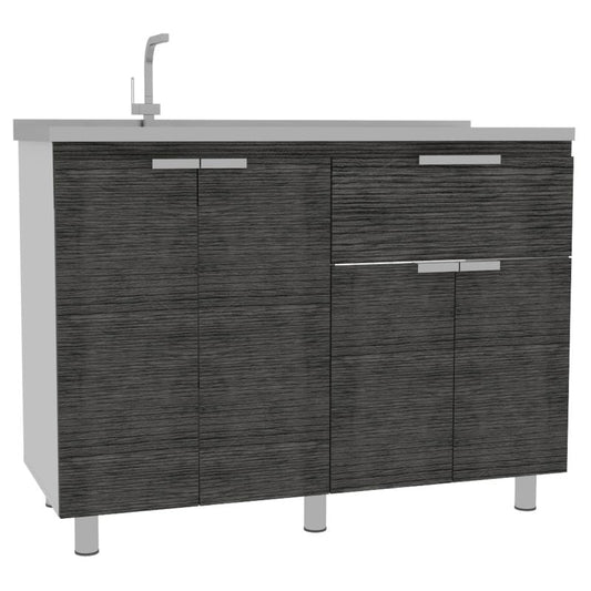 Mueble Inferior Fendi Color Roble Gris y Blanco Para Cocina